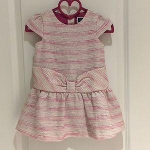 💗 Janie & Jack dropwaist dress pink tweed Easter